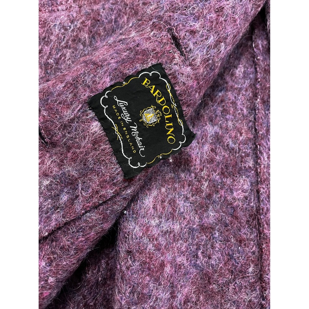 Bardolino Mohair Blend Coat Women's Purple Tweed Button Up‎ Mid Length England - Picture 2 of 12